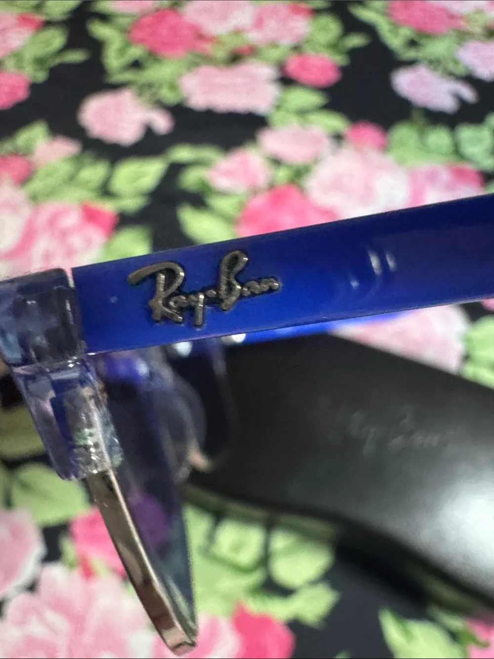 NEW Ray-Ban Blue Semi-Rimless Sunglasses with Blue Lenses